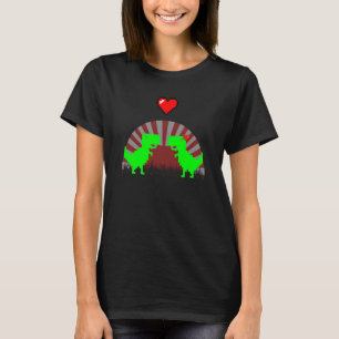 8 Bit Dinosaur Pixel Gaming Couple  1 T-Shirt