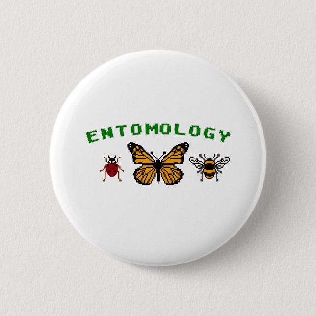 8-Bit Entomology 6 Cm Round Badge (Front)