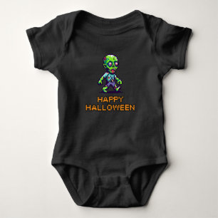 8-bit funny zombie Halloween Baby Bodysuit