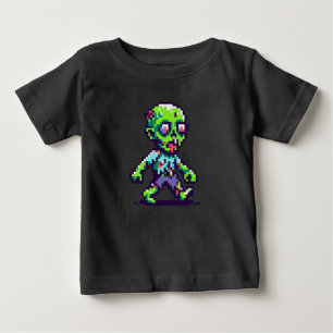 8-bit funny zombie Halloween Baby T-Shirt