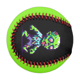 8-bit funny zombie Halloween  Baseball