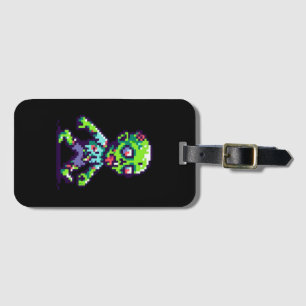 8-bit funny zombie Halloween Luggage Tag