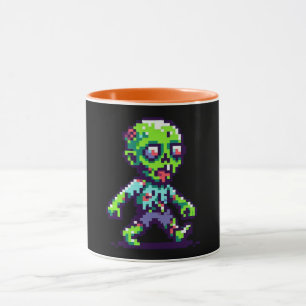 8-bit funny zombie Halloween Mug