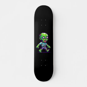 8-bit funny zombie Halloween Skateboard