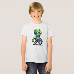 8-bit funny zombie Halloween Tri-Blend Shirt