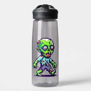 8-bit funny zombie Halloween Water Bottle