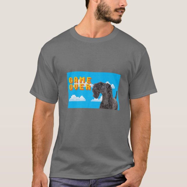 8-Bit Game Over Kerry Blue Terrier T-Shirt (Front)