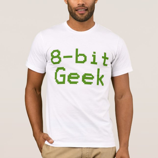 8-bit Geek Humourous Nerd T-Shirt (Front)
