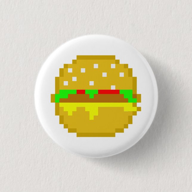 8 Bit Hamburger 3 Cm Round Badge (Front)
