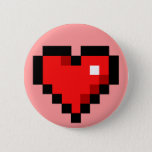 8-bit heart 6 cm round badge<br><div class="desc">8-bit heart</div>