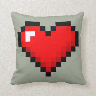 8-Bit Heart: Classic Retro Gamer Throw Pillow