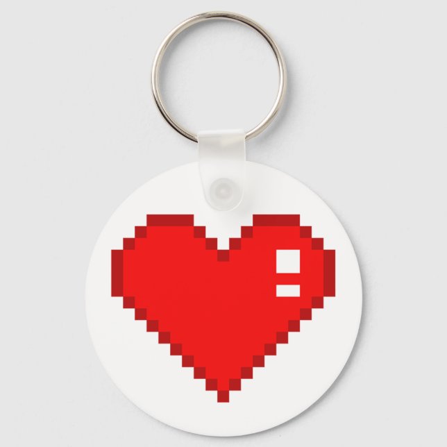 8 Bit Heart Key Ring (Front)
