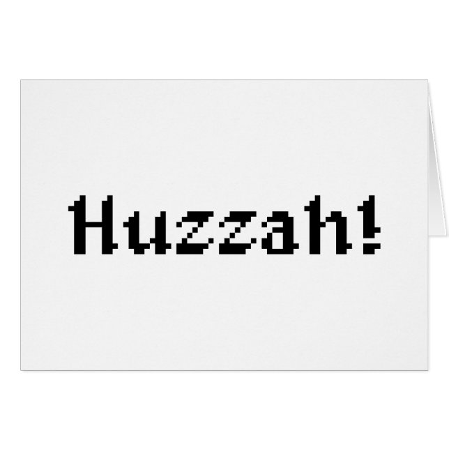 8 Bit Huzzah! Greeting Card (Front Horizontal)