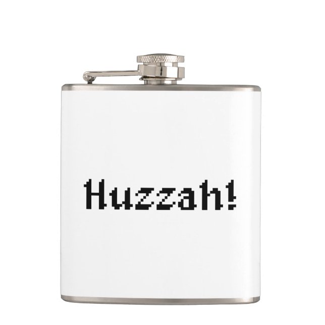 8 Bit Huzzah! Hip Flask (Front)