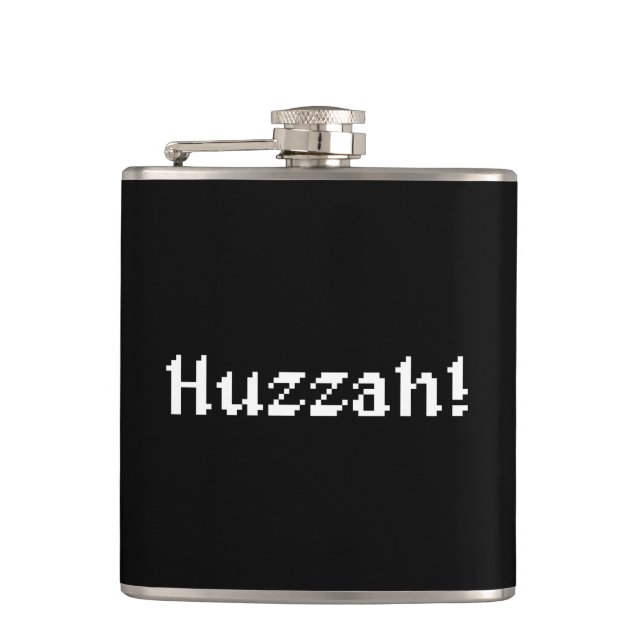 8 Bit Huzzah! Hip Flask (Front)
