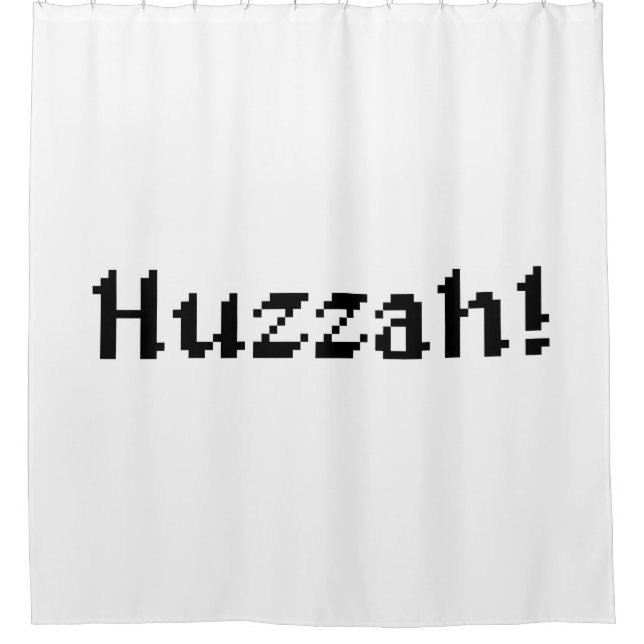 8 Bit Huzzah! Shower Curtain (Front)