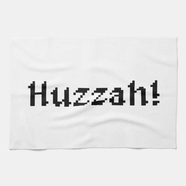 8 Bit Huzzah! Tea Towel (Horizontal)