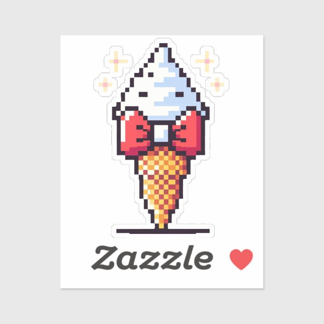 8-Bit Ice Cream Elegance: Dapper Dessert Design (Sheet)