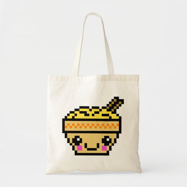 8 Bit Kawaii Ramen Tote Bag (Front)
