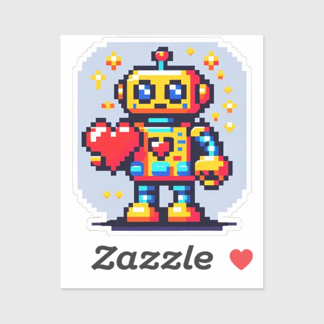 8-Bit Love Robot: Heart in Pixels (Sheet)