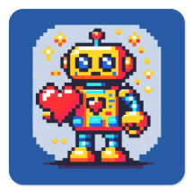 8-Bit Love Robot: Heart in Pixels