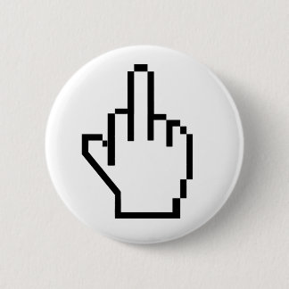 8-Bit Middle Finger 6 Cm Round Badge