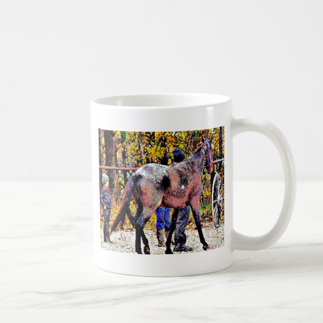 8-bit New Amish Horse Coffee Mug (Right)
