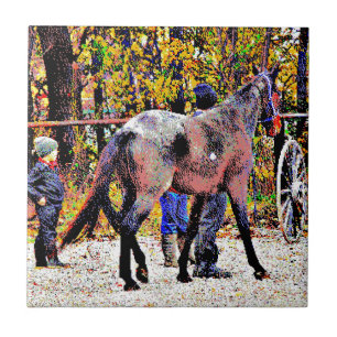 8-bit New Amish Horse Tile