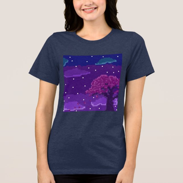 8-Bit Night Tri-Blend Shirt (Front)