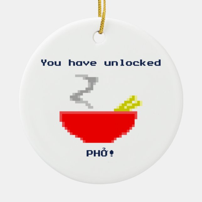 8-Bit Pho Ceramic Tree Decoration (Front)