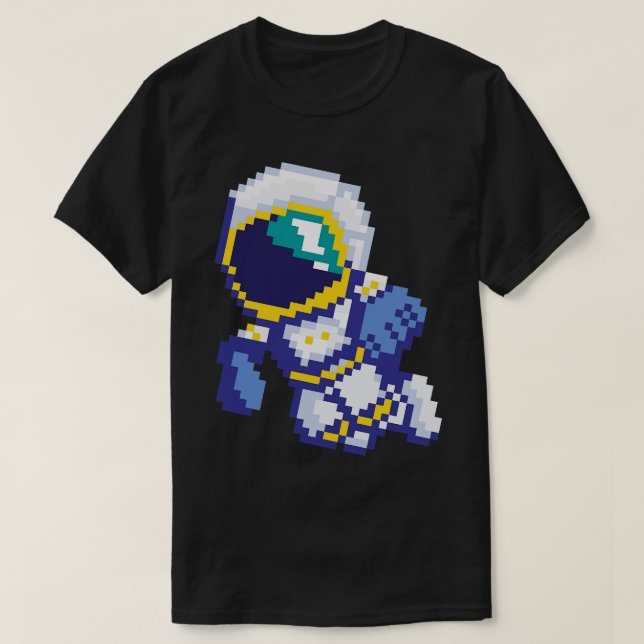 8 Bit Pixel Astronaut Space Galaxy Science Retro 8 T-Shirt (Design Front)