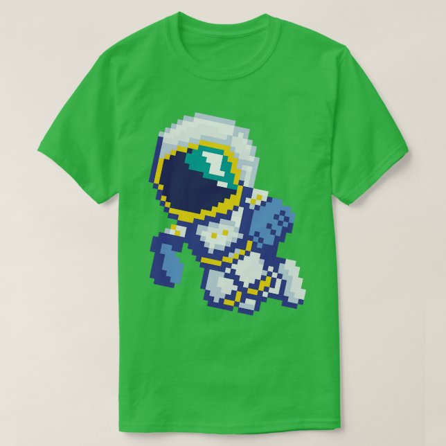 8 Bit Pixel Astronaut Space Galaxy Science Retro 8 T-Shirt (Design Front)