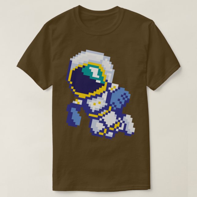 8 Bit Pixel Astronaut Space Galaxy Science Retro 8 T-Shirt (Design Front)