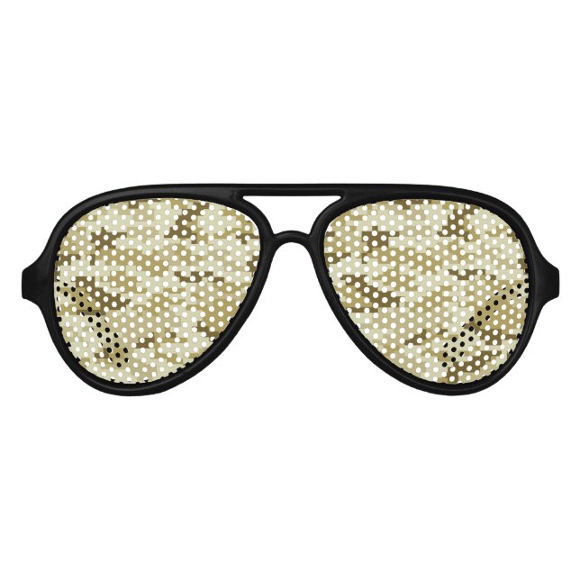8 Bit Pixel Digital Desert Camouflage / Camo Aviator Sunglasses (Front)