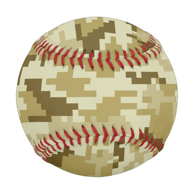8 Bit Pixel Digital Desert Camouflage / Camo Baseball (Front)