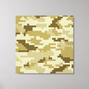 8 Bit Pixel Digital Desert Camouflage / Camo Canvas Print