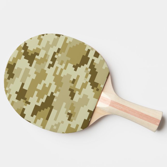 8 Bit Pixel Digital Desert Camouflage / Camo Ping Pong Paddle (Side)