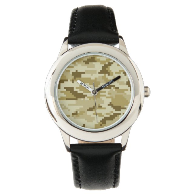 8 Bit Pixel Digital Desert Camouflage / Camo Watch (Front)