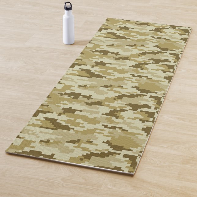 8 Bit Pixel Digital Desert Camouflage / Camo Yoga Mat (In Situ)