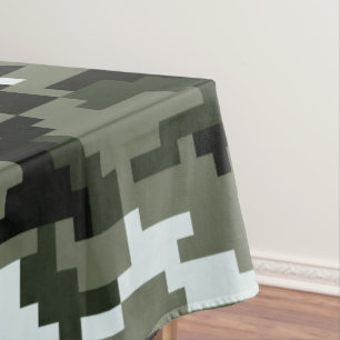 8 Bit Pixel Digital Urban Camouflage / Camo Tablecloth