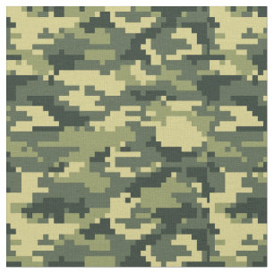 8 Bit Pixel Digital Woodland Camouflage / Camo Fabric