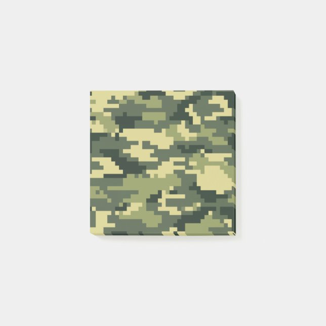 8 Bit Pixel Digital Woodland Camouflage / Camo Post-it Notes (Front)