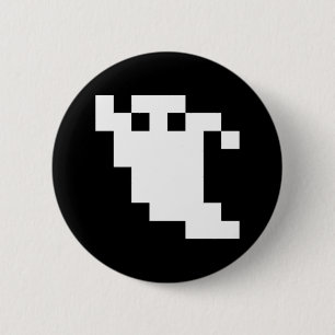 8 Bit Pixel Ghost 6 Cm Round Badge