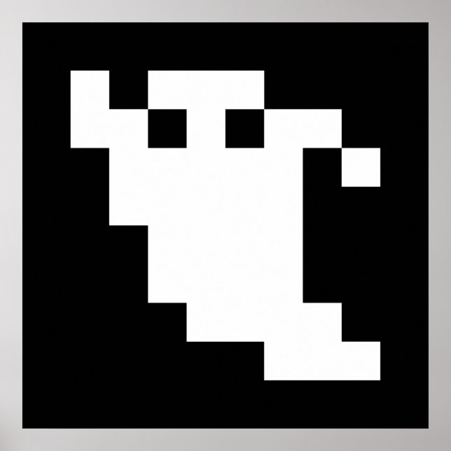 8 Bit Pixel Ghost Poster (Front)