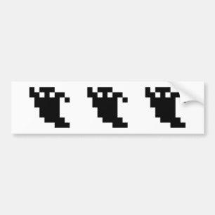 8 Bit Pixel Ghost Shadow Bumper Sticker