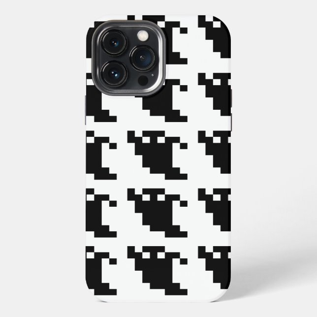 8 Bit Pixel Ghost Shadow iPhone Case (Back)