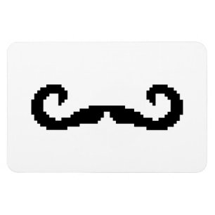 8 Bit Pixel Handlebar Moustache Magnet