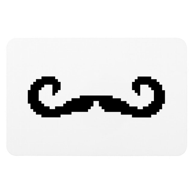 8 Bit Pixel Handlebar Moustache Magnet (Horizontal)