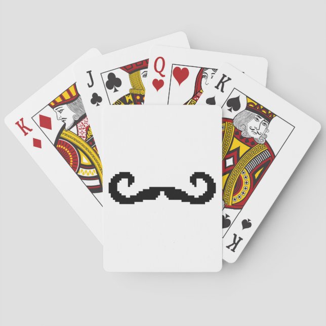 8 Bit Pixel Handlebar Moustache Playing Cards (Back)