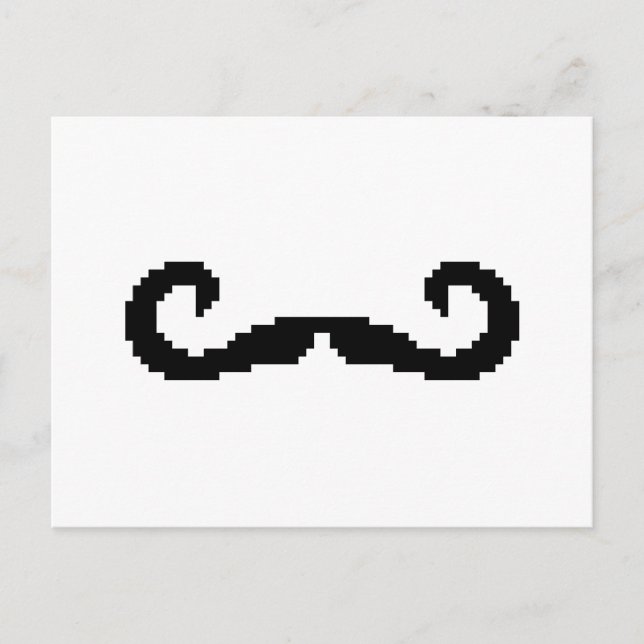 8 Bit Pixel Handlebar Moustache Postcard (Front)